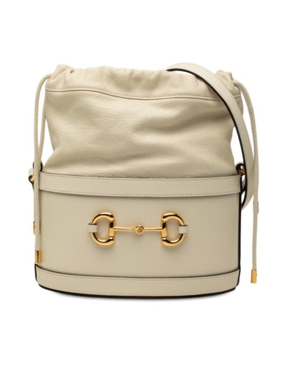 Gucci Horsebit 1955 Crossbody Shoulder Bag White Leather